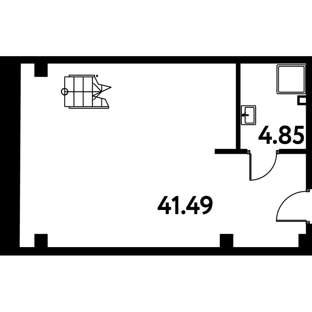 Студия 61,4 м²