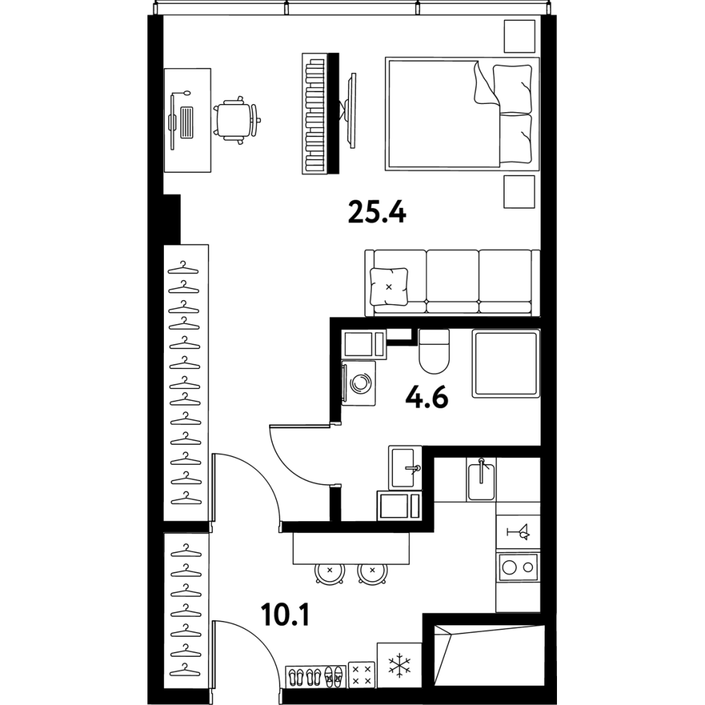 1 ккв 40,1 м²