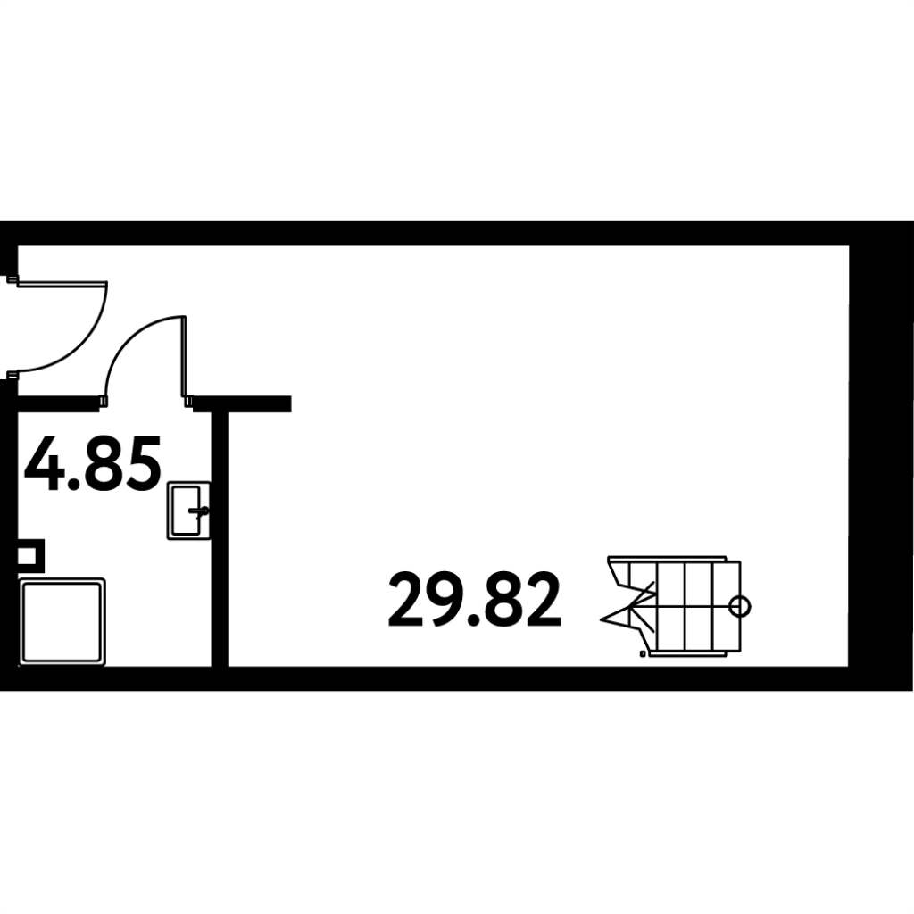 Студия 46,2 м²