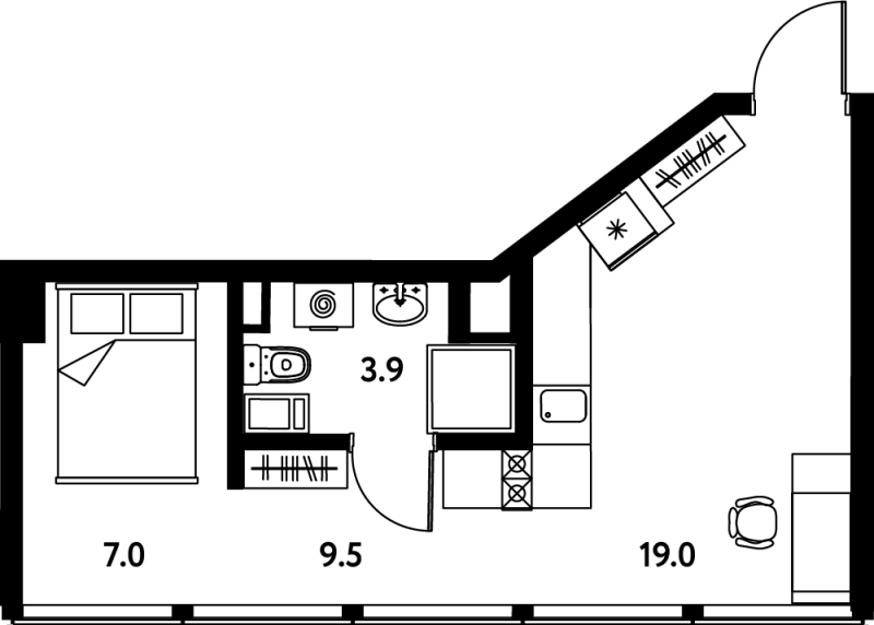 Студия 32,2 м²