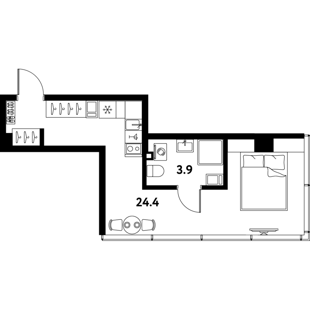 Студия 28,3 м²
