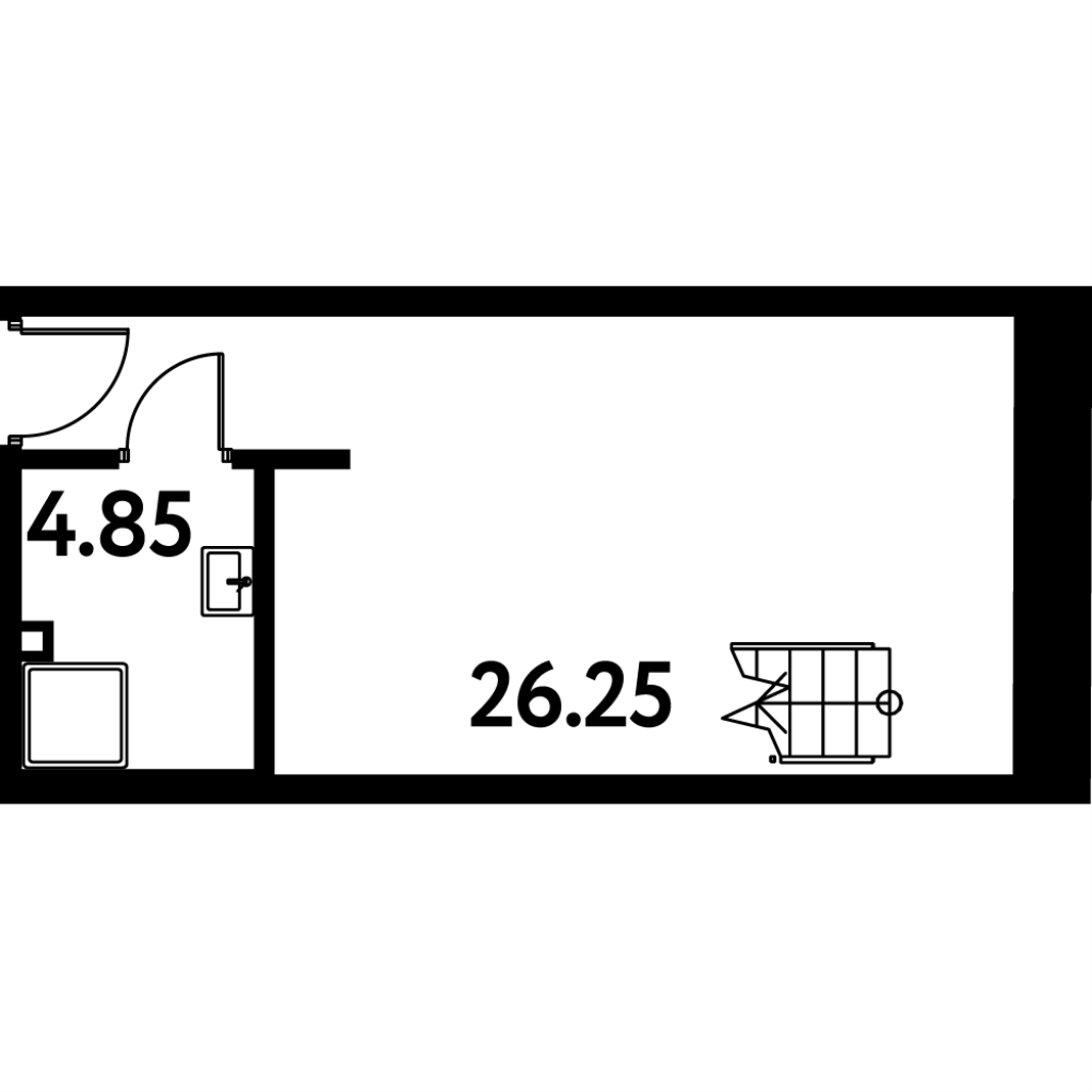 Студия 41,6 м²