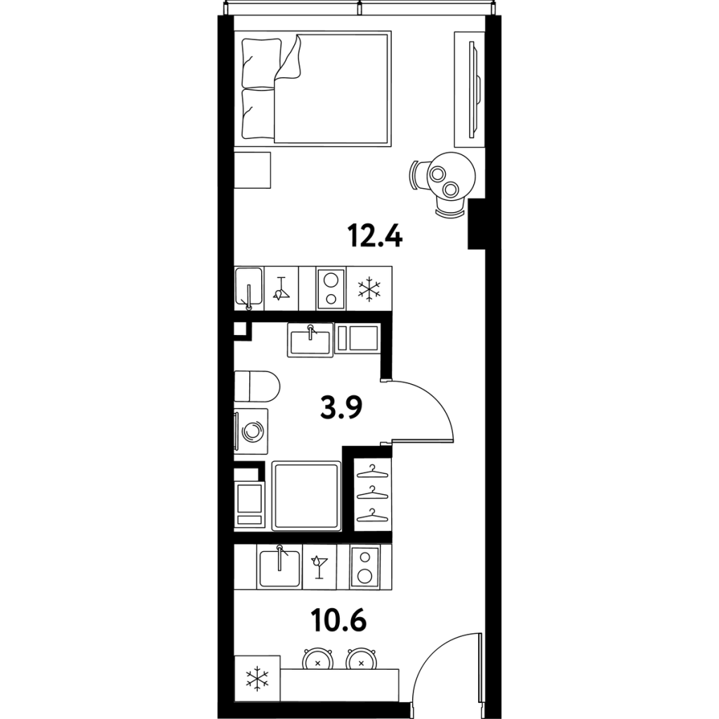Студия 26,9 м²