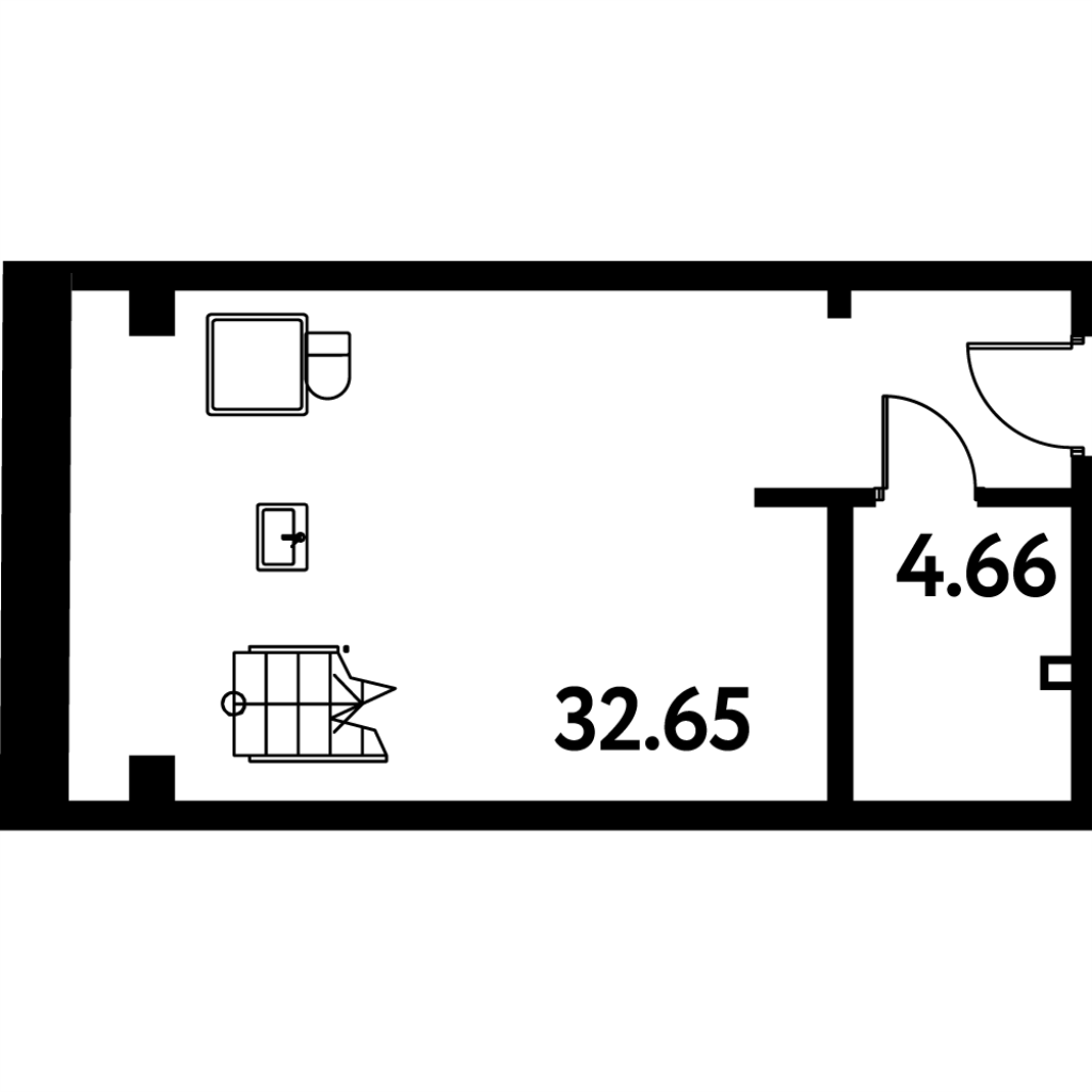 Студия 49,4 м²