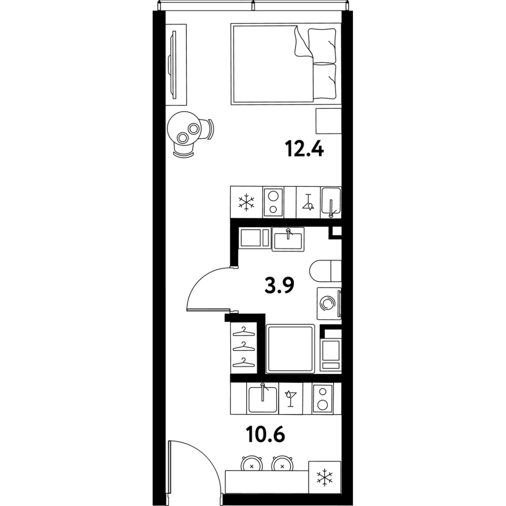Студия 26,9 м²