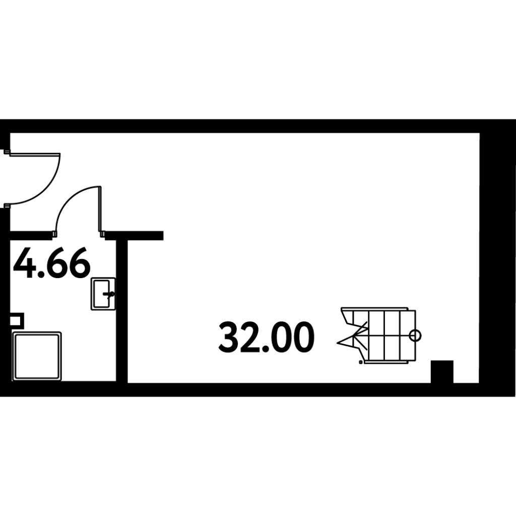 Студия 48,9 м²