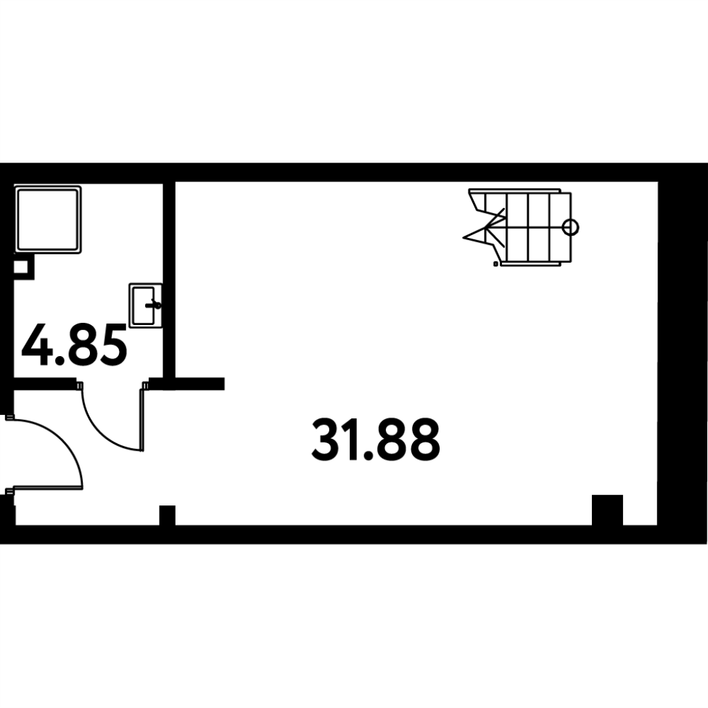 Студия 49 м²