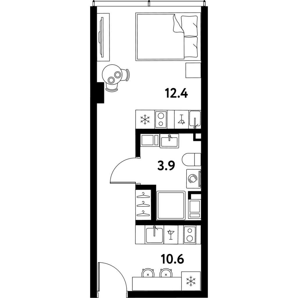 Студия 26,9 м²