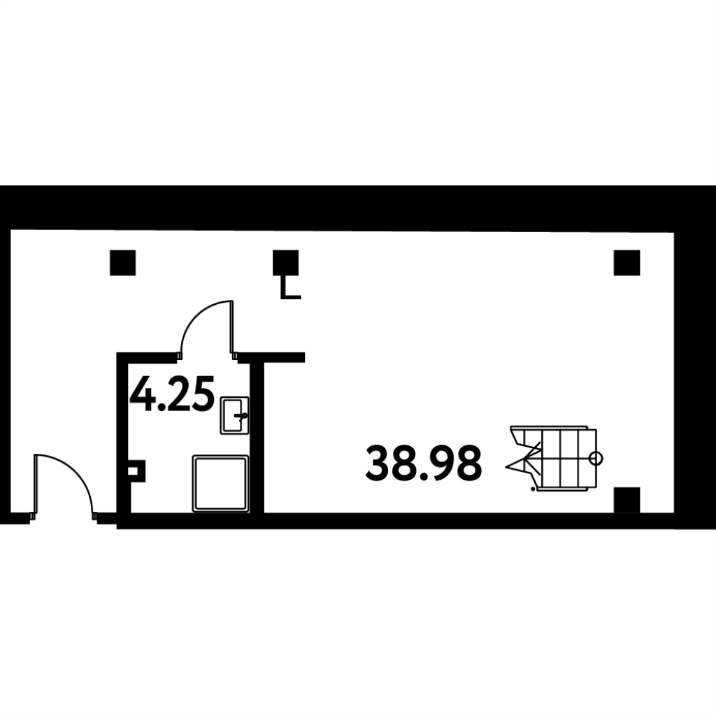 Студия 55,2 м²