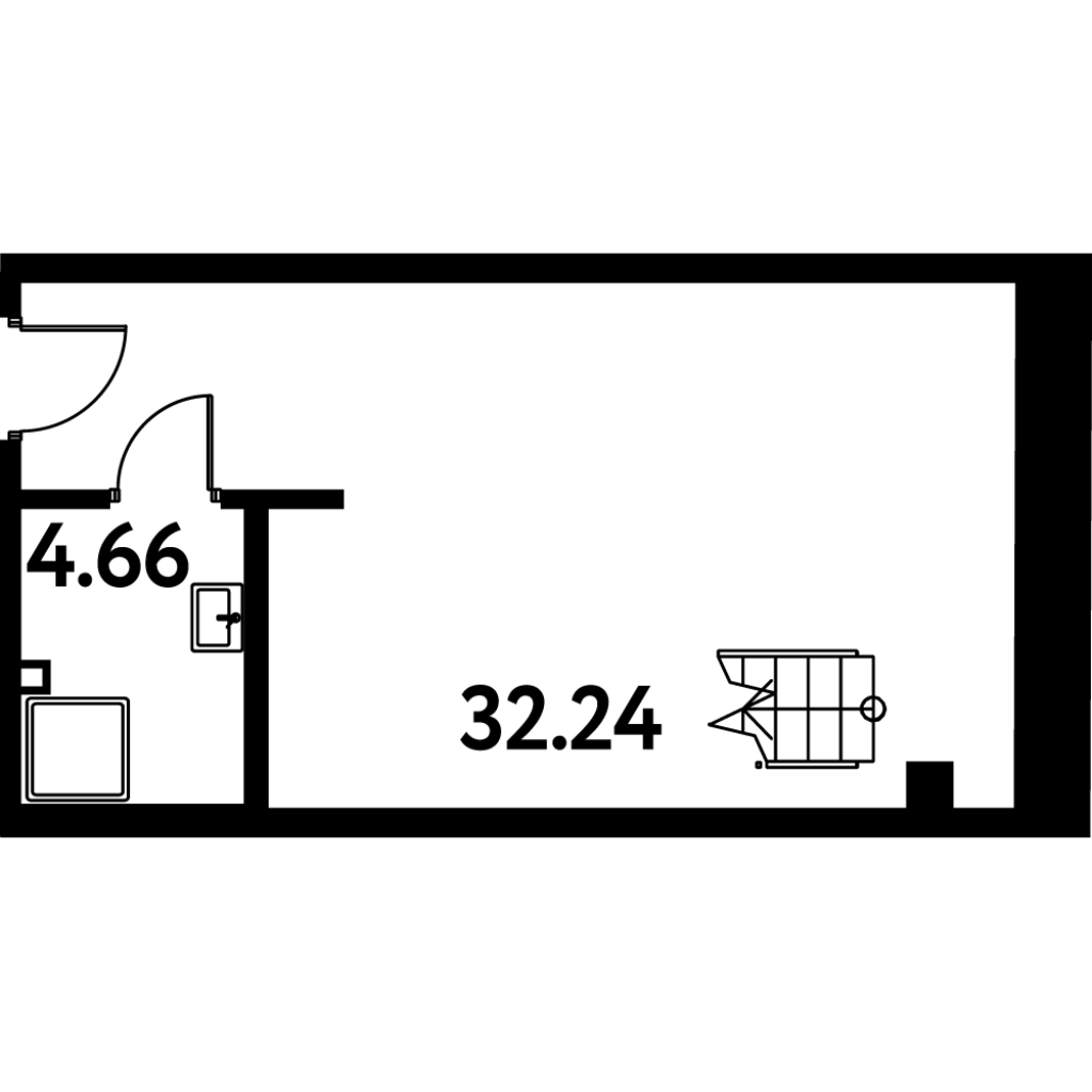 Студия 49,1 м²