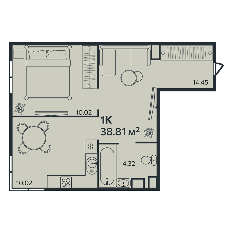 1 ккв 38,8 м²