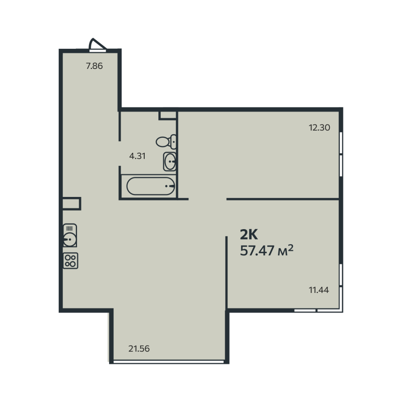 3 ккв (Евро) 57,5 м²