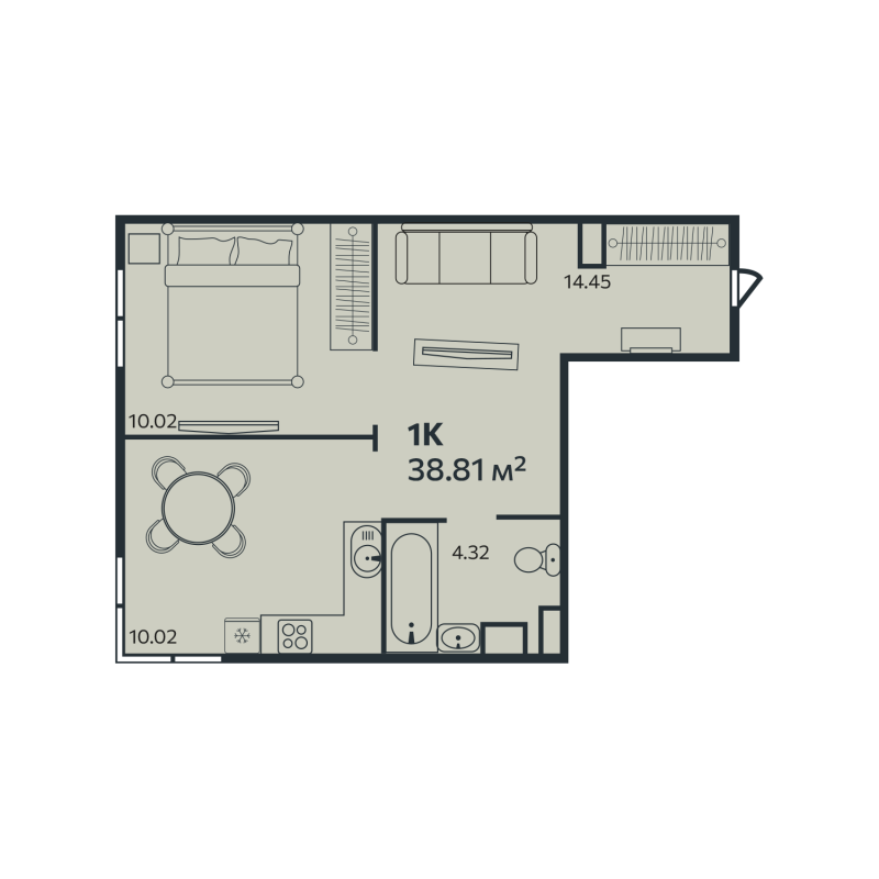 1 ккв 38,8 м²