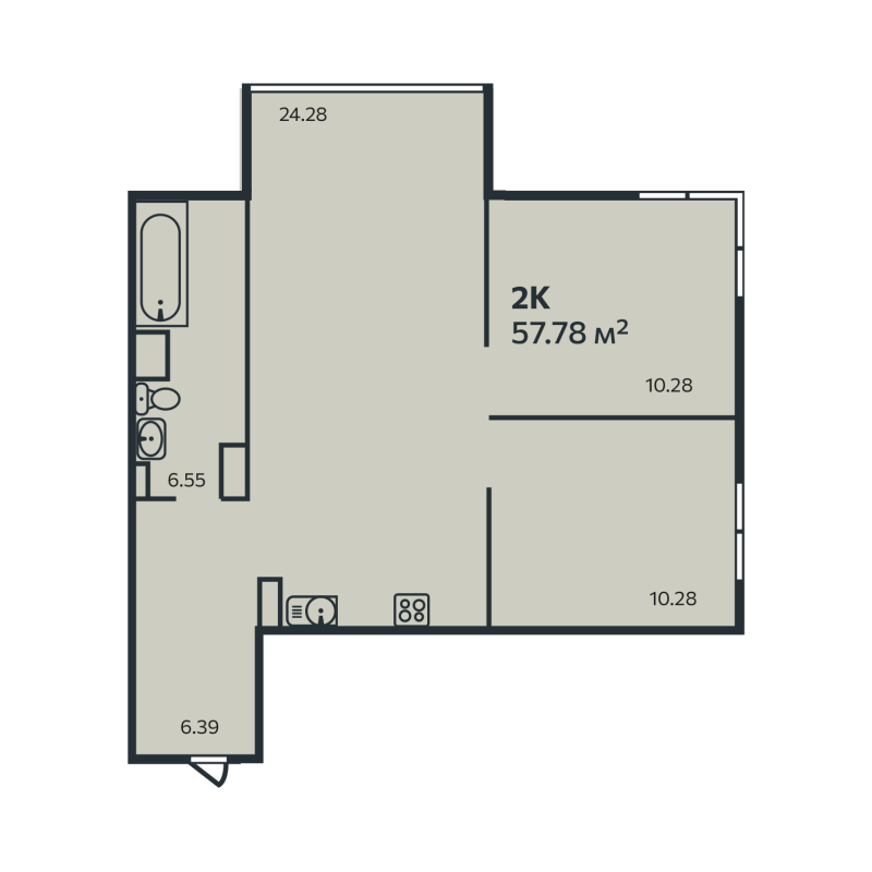3 ккв (Евро) 57,8 м²