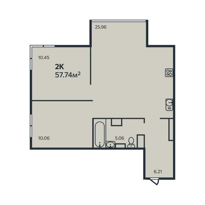 3 ккв (Евро) 57,7 м²