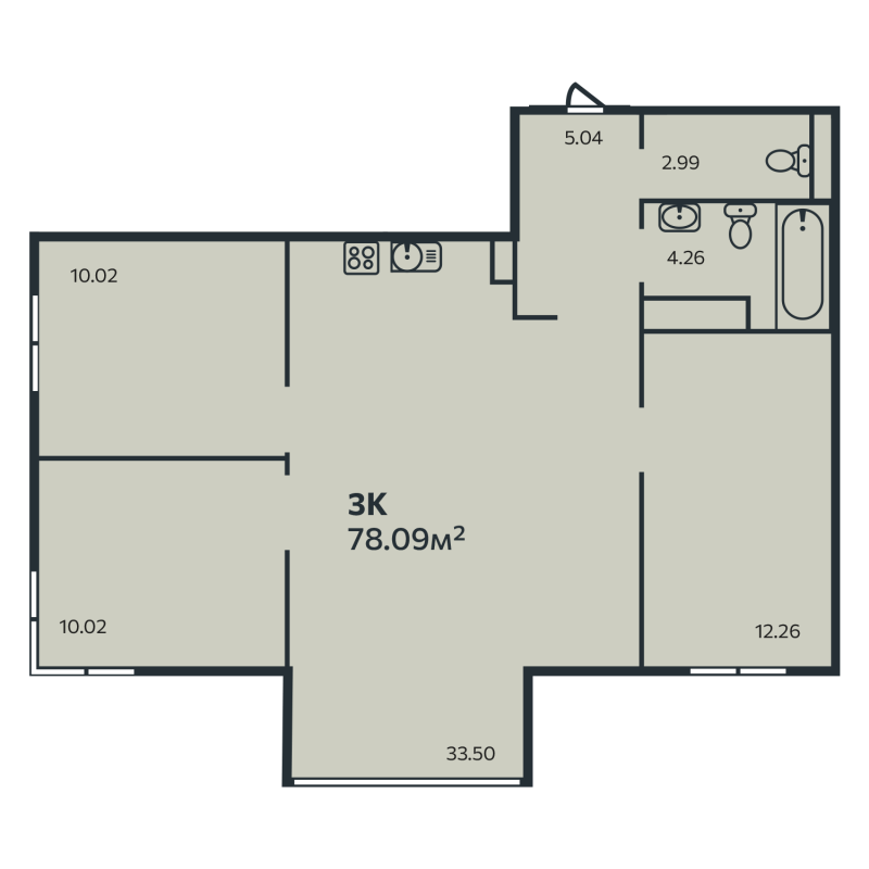 4 ккв (Евро) 78,1 м²
