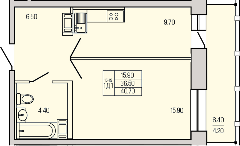 1 ккв 40,2 м²