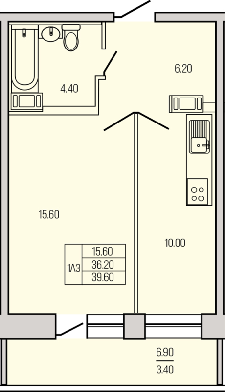 1 ккв 39 м²