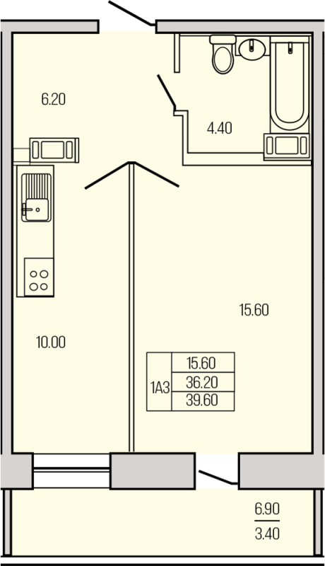 1 ккв 39 м²