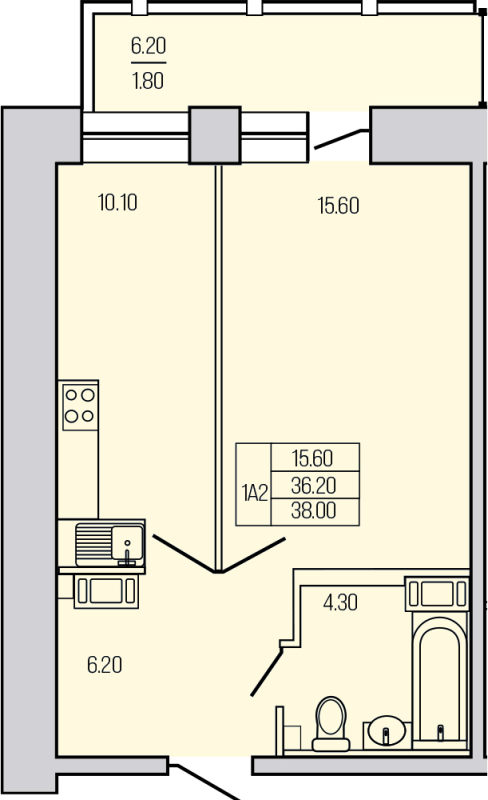1 ккв 38,9 м²
