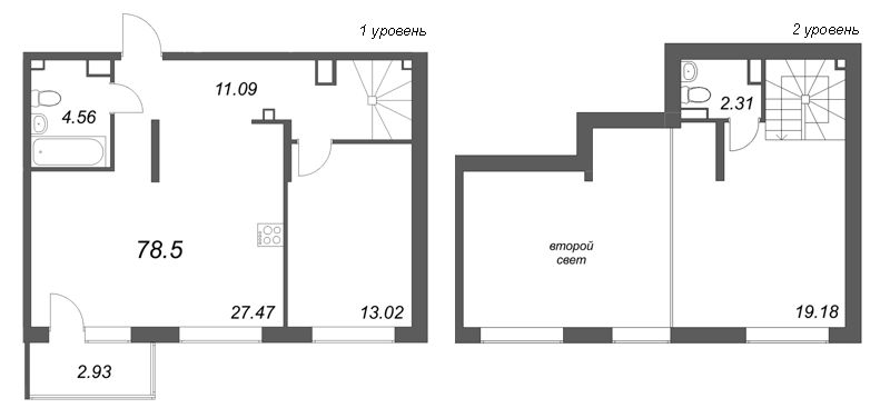 3 ккв (Евро) 78,5 м²