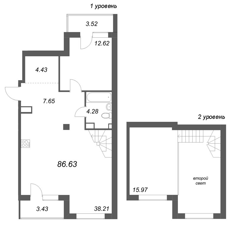 3 ккв (Евро) 86,6 м²