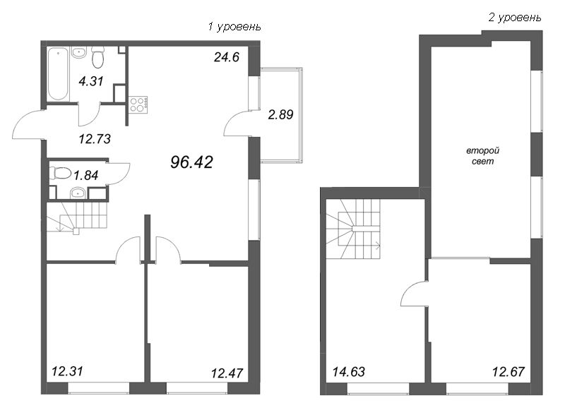 4 ккв (Евро) 96,4 м²
