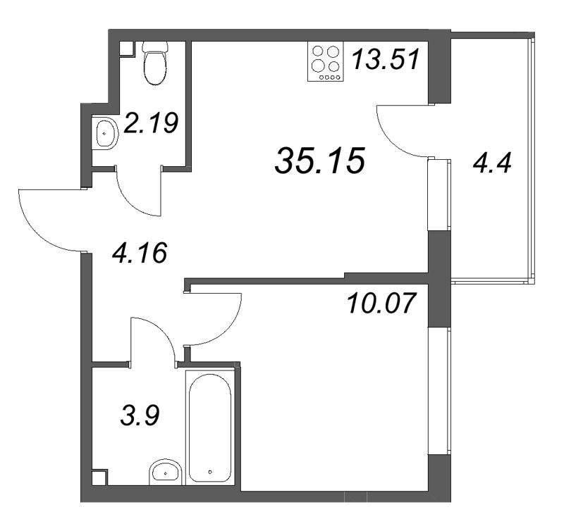 1 ккв 35,2 м²