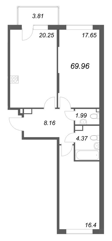 3 ккв (Евро) 70 м²
