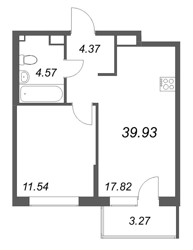 2 ккв (Евро) 39,9 м²