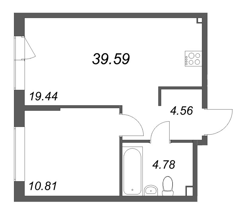 2 ккв (Евро) 39,6 м²
