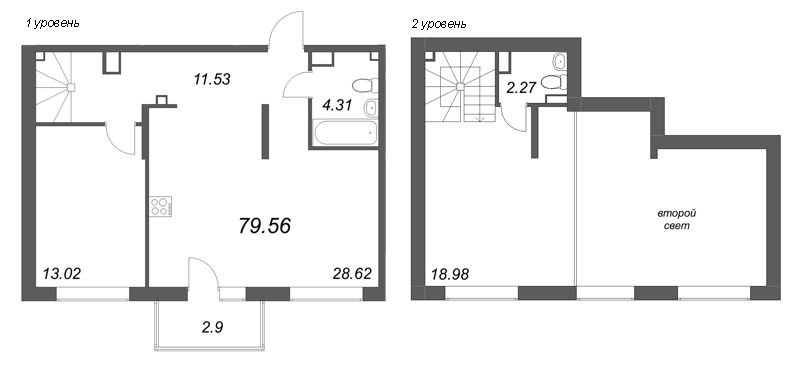 3 ккв (Евро) 79,6 м²