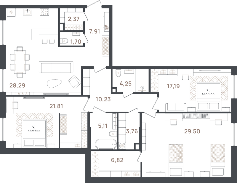 4 ккв (Евро) 138,9 м²