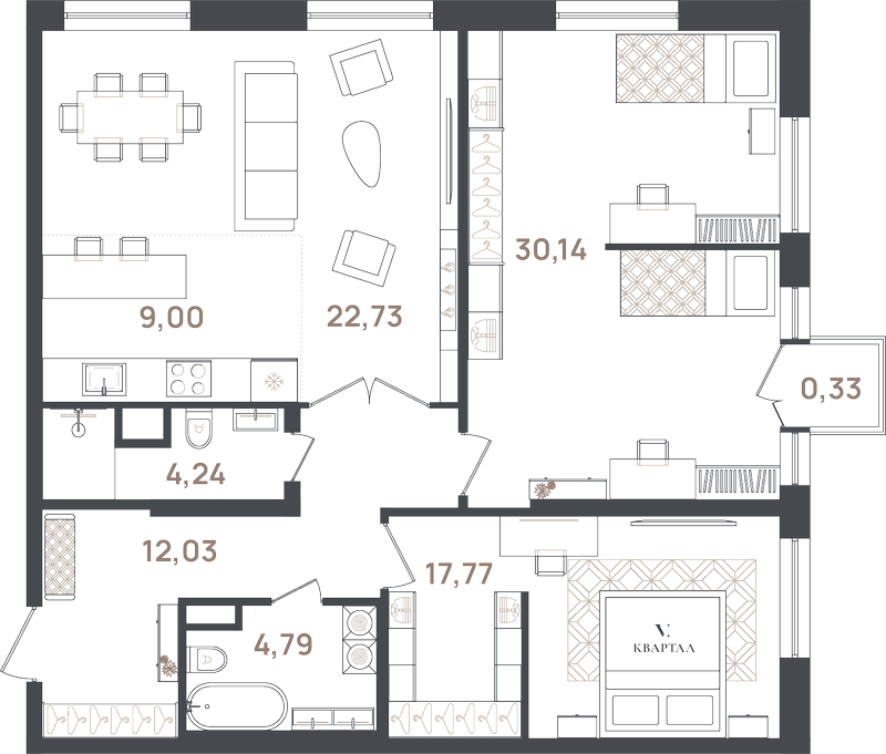 3 ккв (Евро) 101 м²