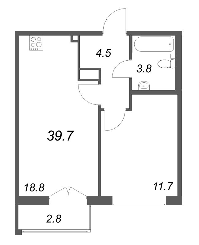 2 ккв (Евро) 39,7 м²