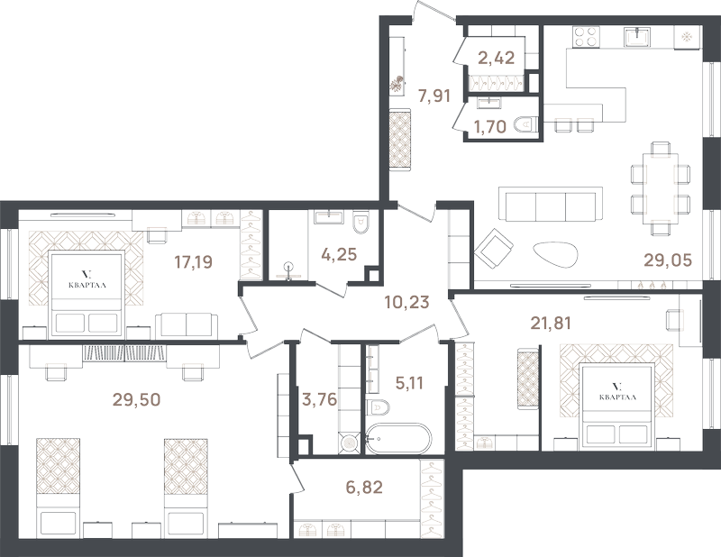 4 ккв (Евро) 139,8 м²