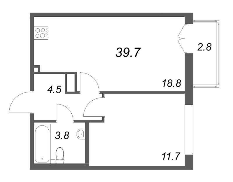 2 ккв (Евро) 39,7 м²