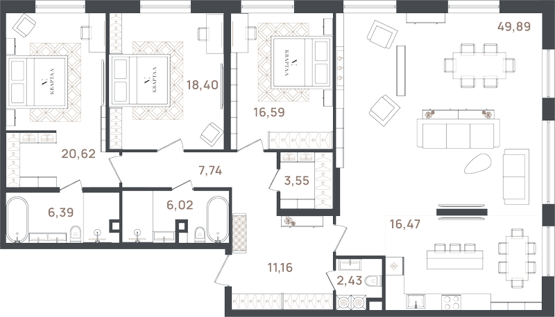 4 ккв (Евро) 159,3 м²