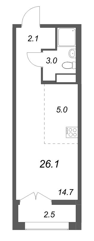 Студия 26,1 м²