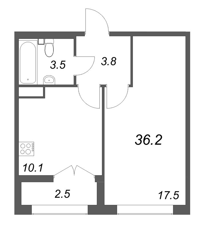1 ккв 36,2 м²
