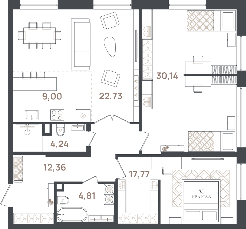 3 ккв (Евро) 101,1 м²