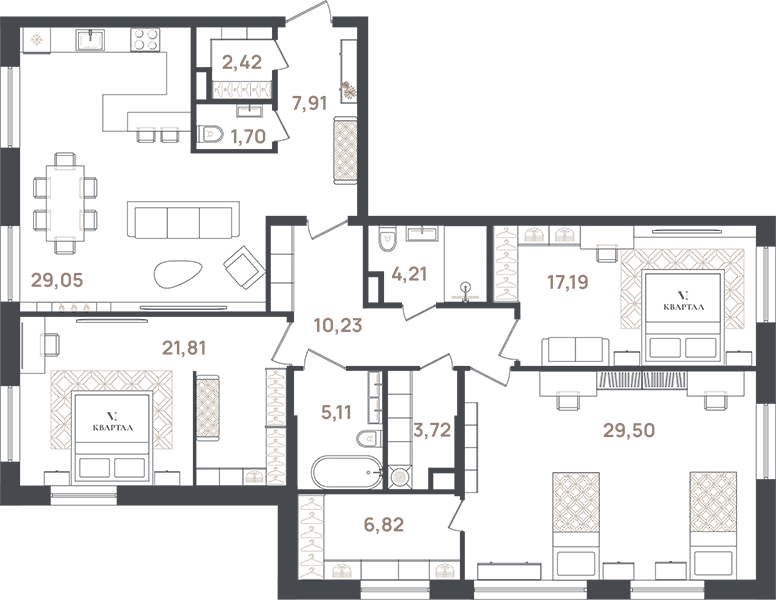 4 ккв (Евро) 139,7 м²