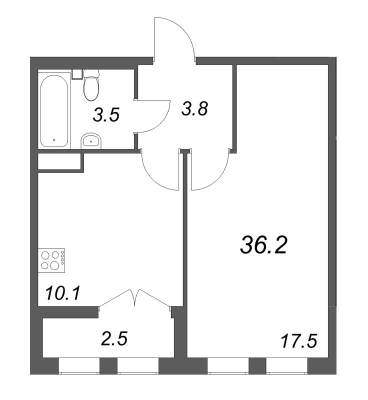 1 ккв 36,2 м²