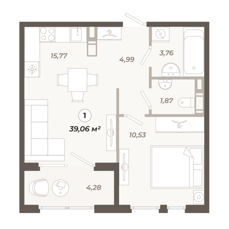 2 ккв (Евро) 39,1 м²