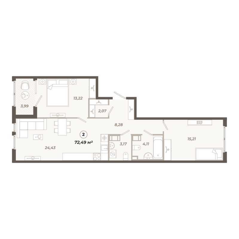 3 ккв (Евро) 72,5 м²