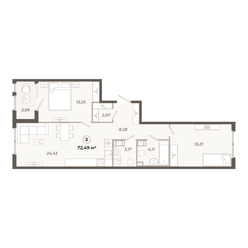 3 ккв (Евро) 72,5 м²