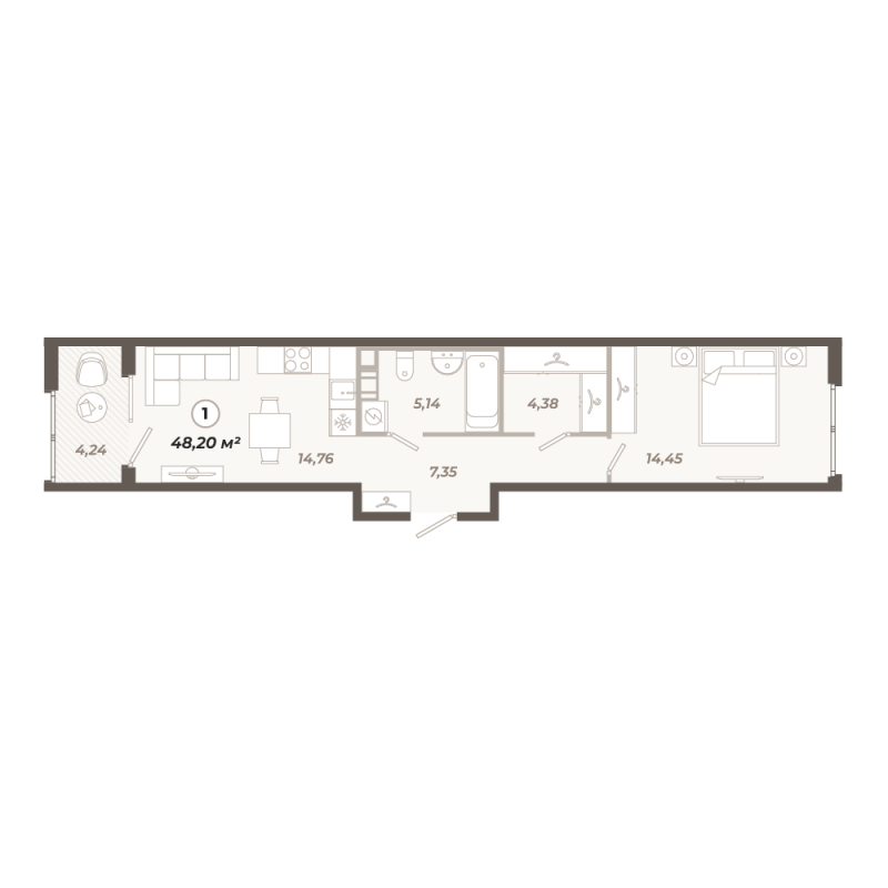 1 ккв 48,2 м²