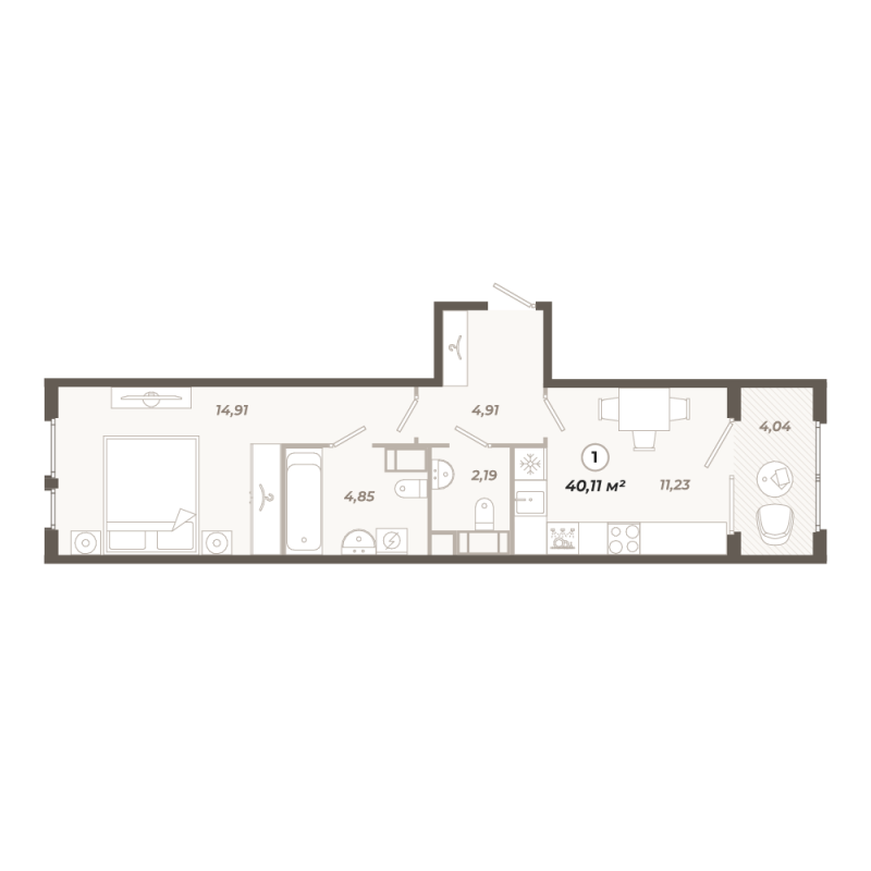 1 ккв 40,1 м²