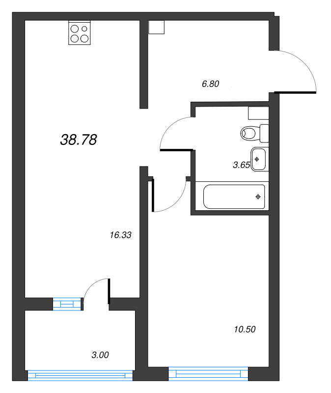 2 ккв (Евро) 38,8 м²