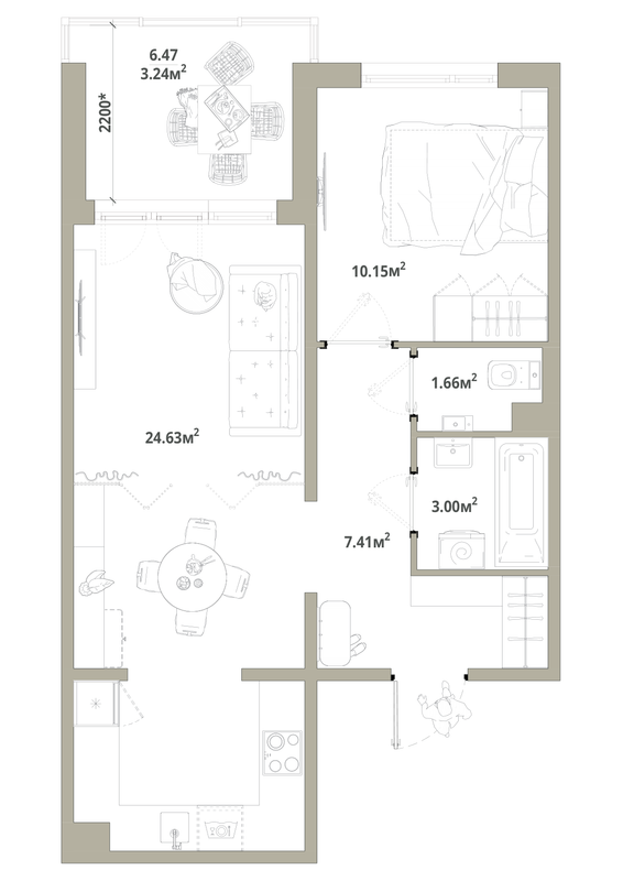 2 ккв (Евро) 50,1 м²